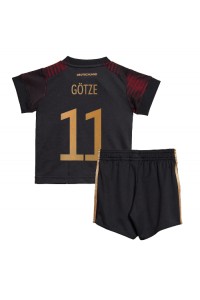 Tyskland Mario Gotze #11 Babyklær Borte Fotballdrakt til barn VM 2022 Korte ermer (+ Korte bukser)